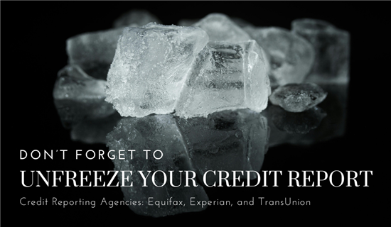 Unfreeze Your Credit Report