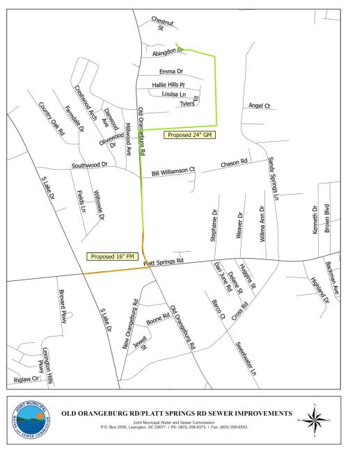 Old Orangeburg to Platt Springs rd Sewer Improve