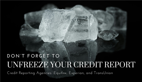 ice cubes unfreeze your credit report