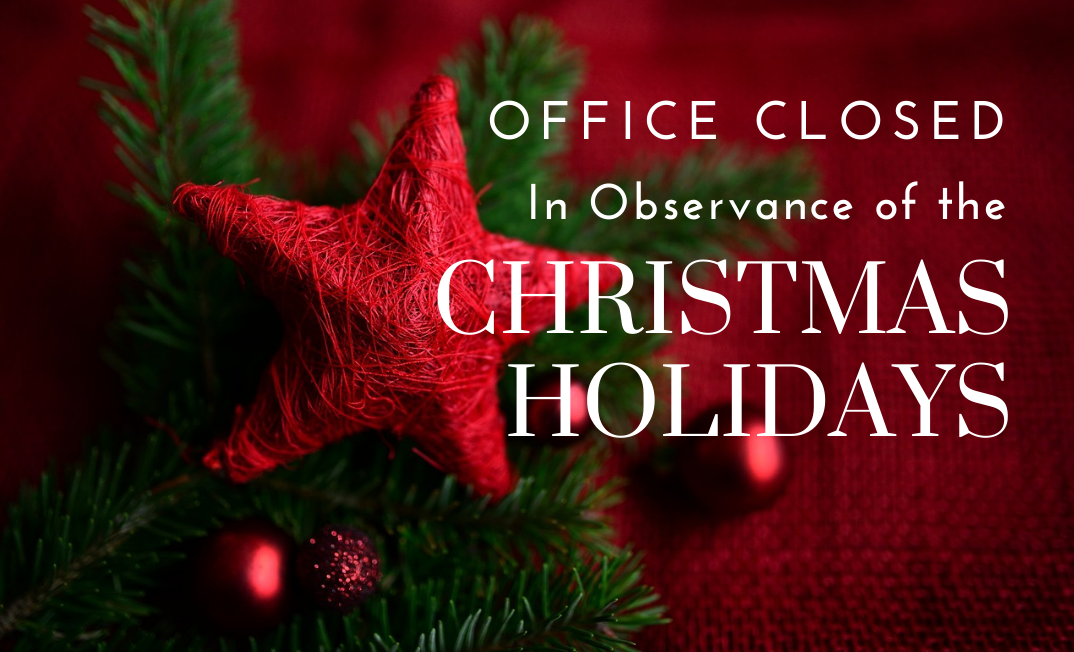 Red Christmas Star Office Closed